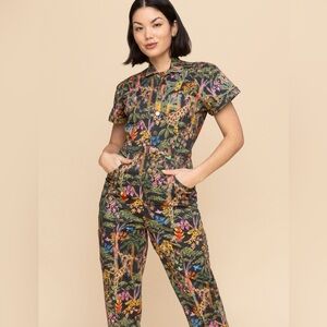 NWT Mixed by Nasrin Jungle Jumpsuit, Small Tall / long torso